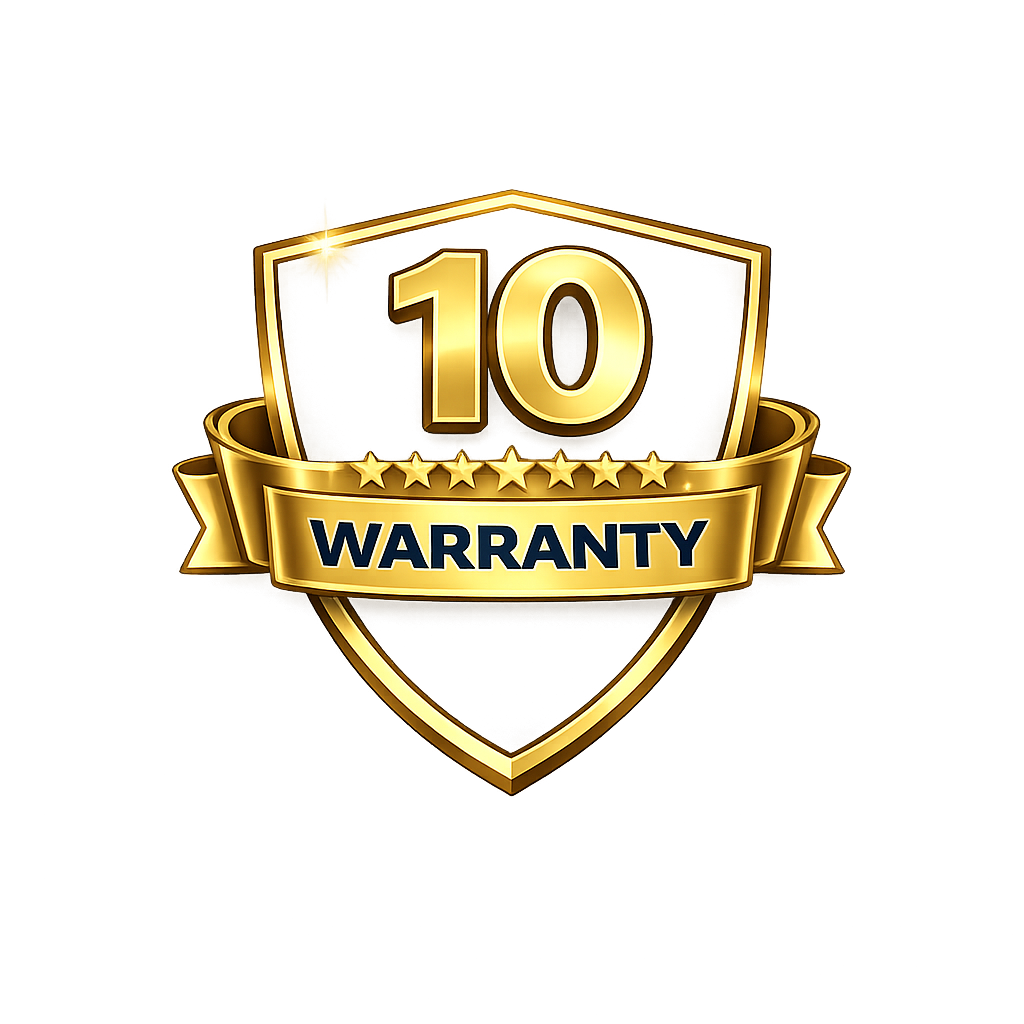 10 year warranty badge