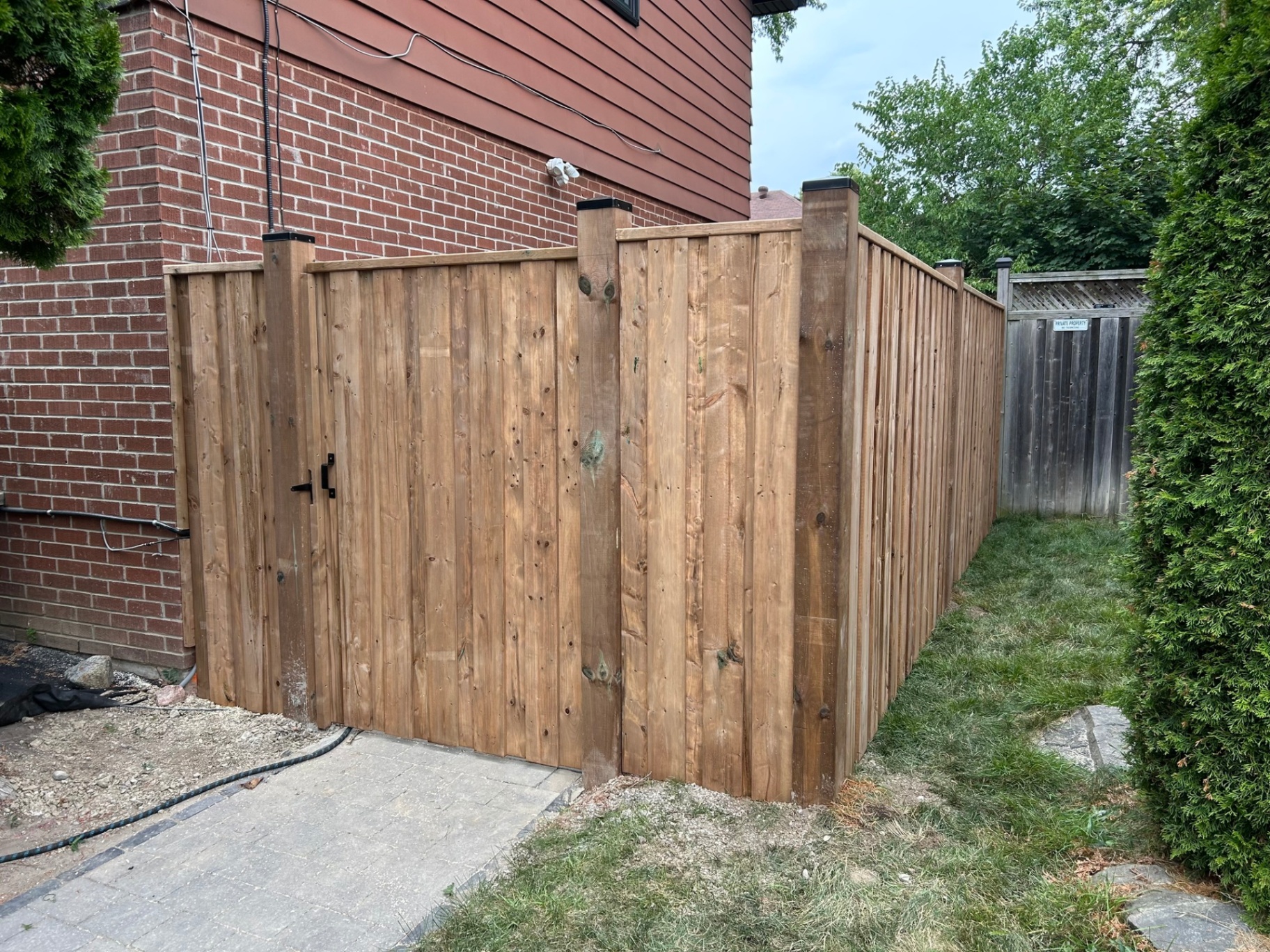 Wood fence with gate Toronto